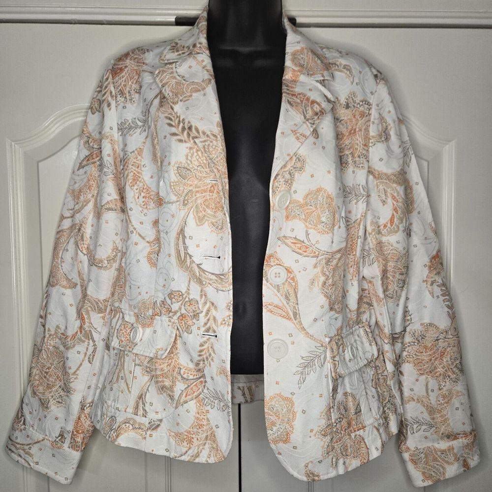 Peck & Peck Fall/Spring Jacket (Tag 14) Measures Like Med Floral Paisley See Pic